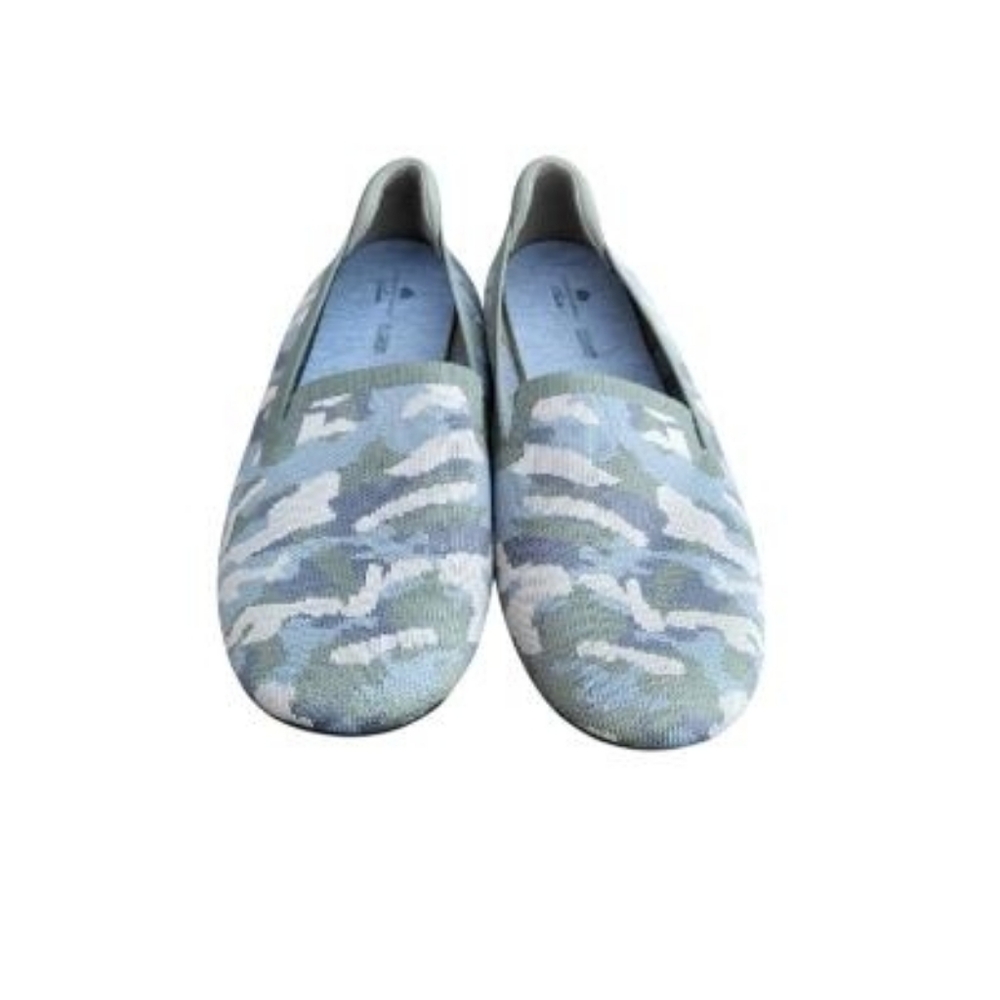 Clarks Camo Cloudstepper Slip on Flat Ballet Loafer Camouflage Green Gray 10